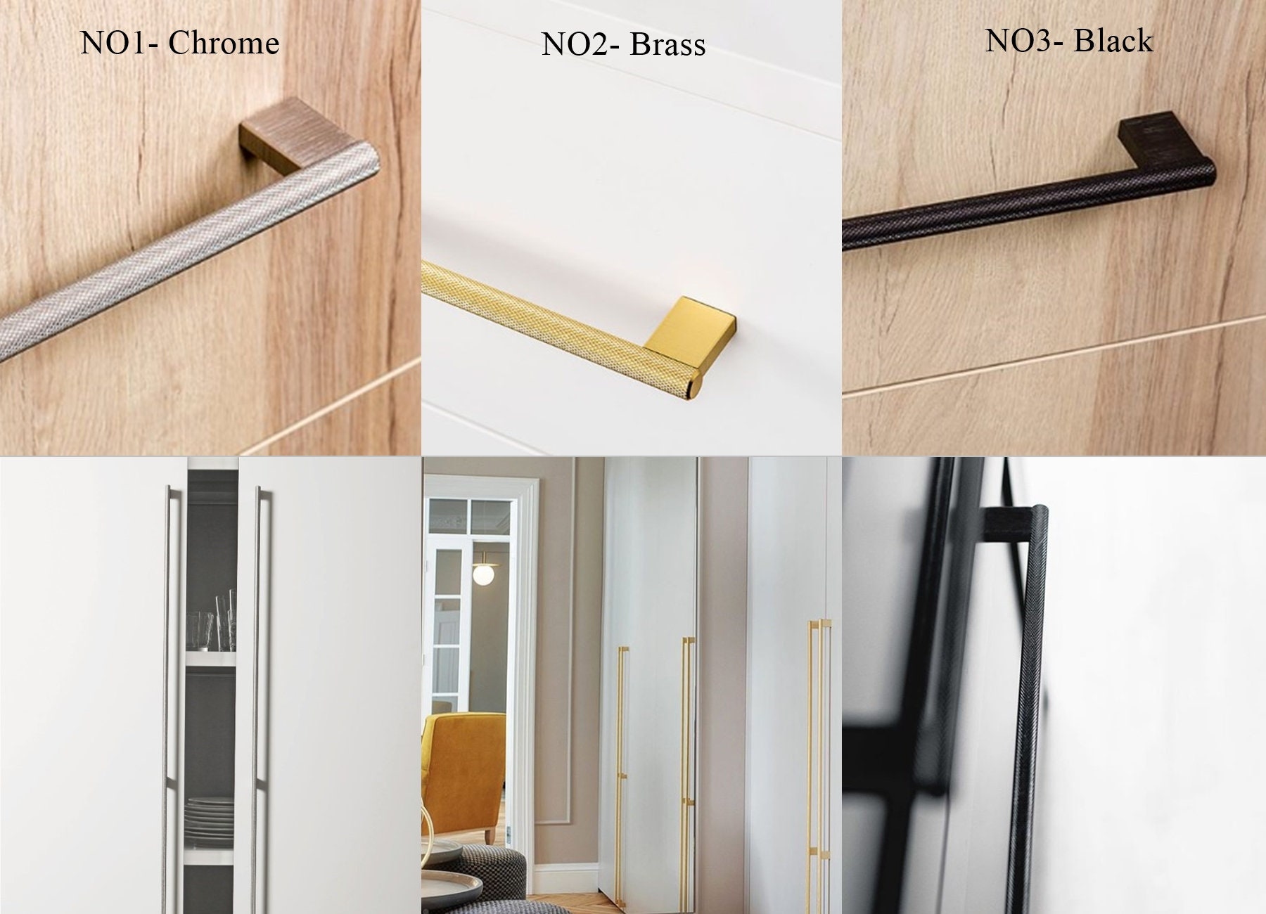 Very long Modern brass handle Wardrobe Door Handles Long Etsy