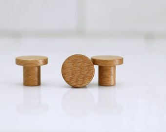 Solid oak drawer pull | Wooden knobs | wooden drawer handle | Drawer Knobs | Drawer Cabinet Knobs | Modern Furniture Pull |33-255642