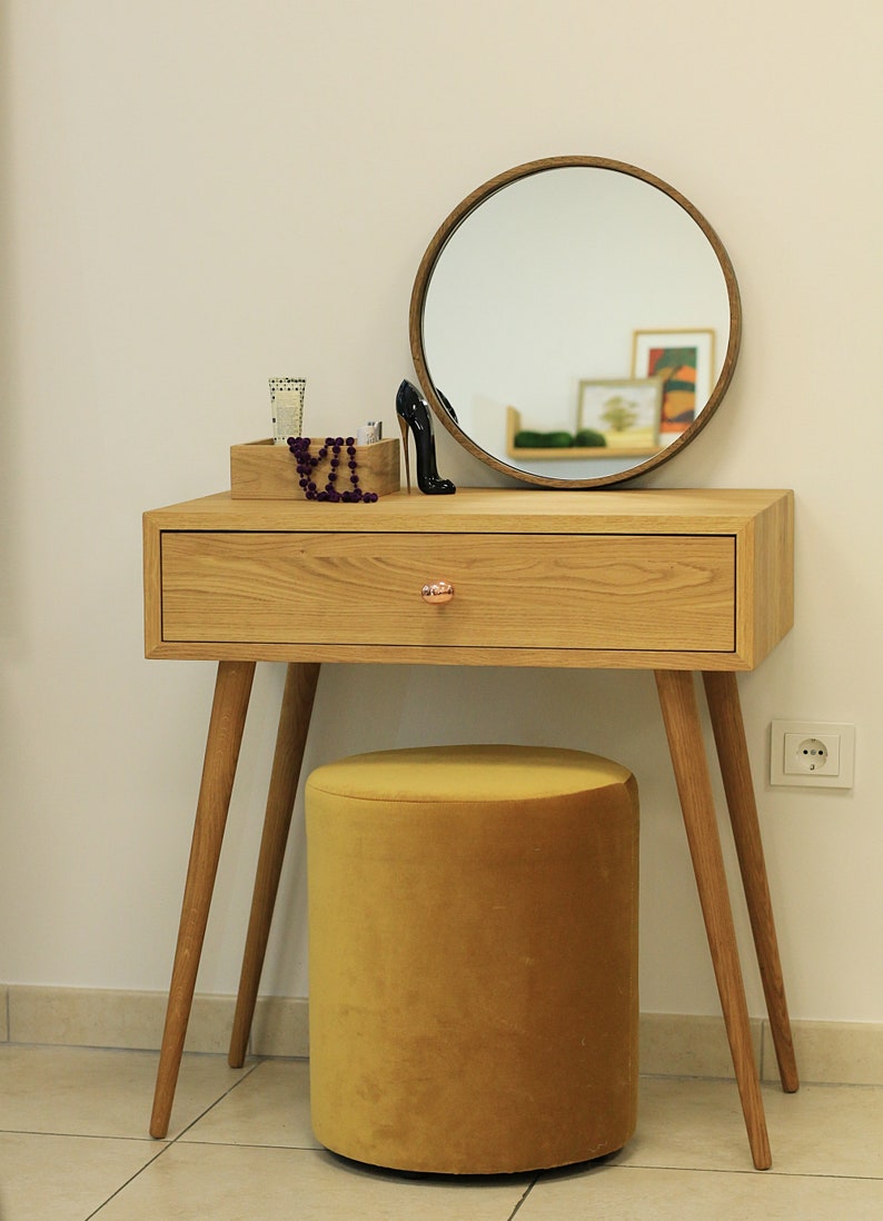 Solid oak wood desk Console Dressing table Home Office | Etsy