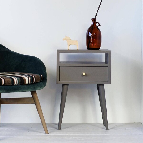 Mid Century Nightstand Etsy