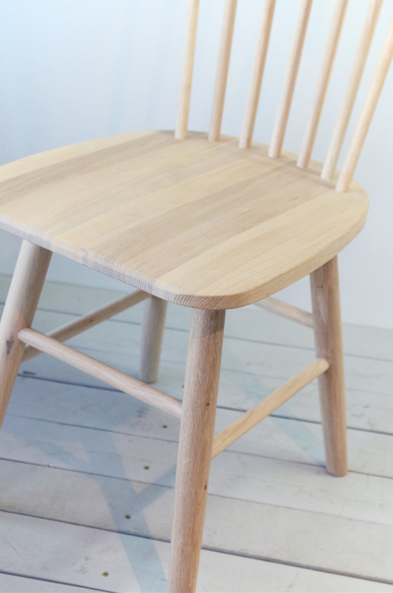 Set of Two Solid Oak Wooden Chairs Scandinavian Design | Etsy