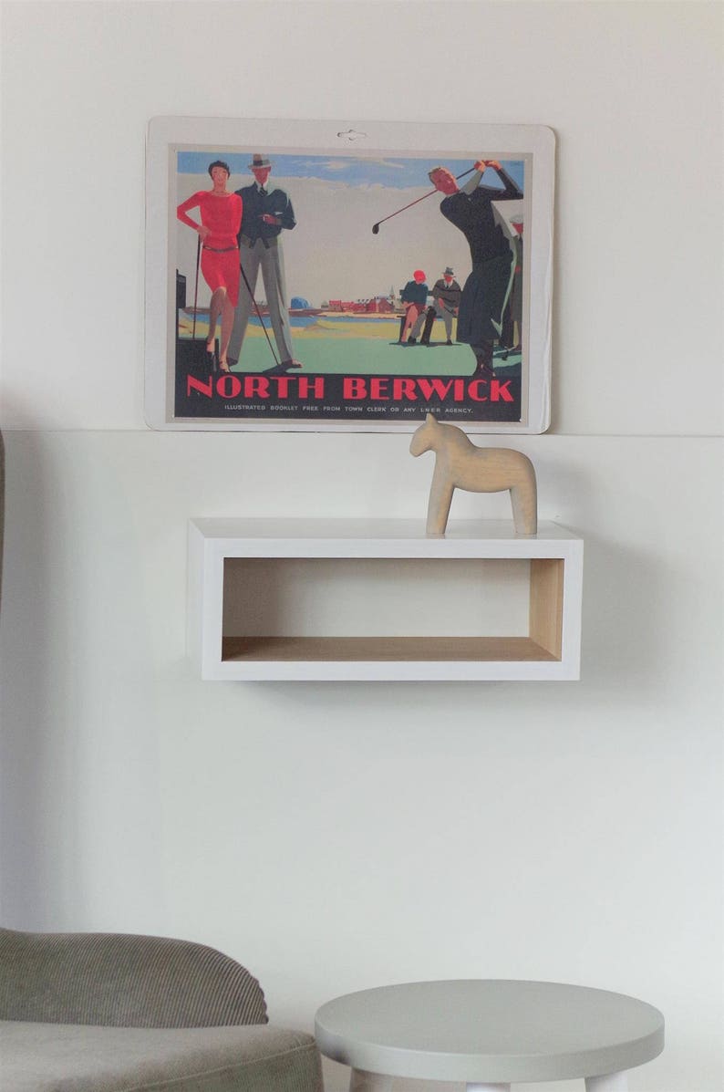 White Oak Floating Night Stand Floating Bedside Table Etsy