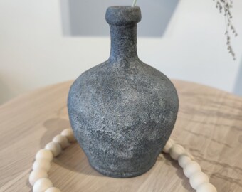Gray painted glass vase / Modern textured hand-painted vase/ vases for flowers / vase decor / vase for dried flowers / Nordic Style Vase