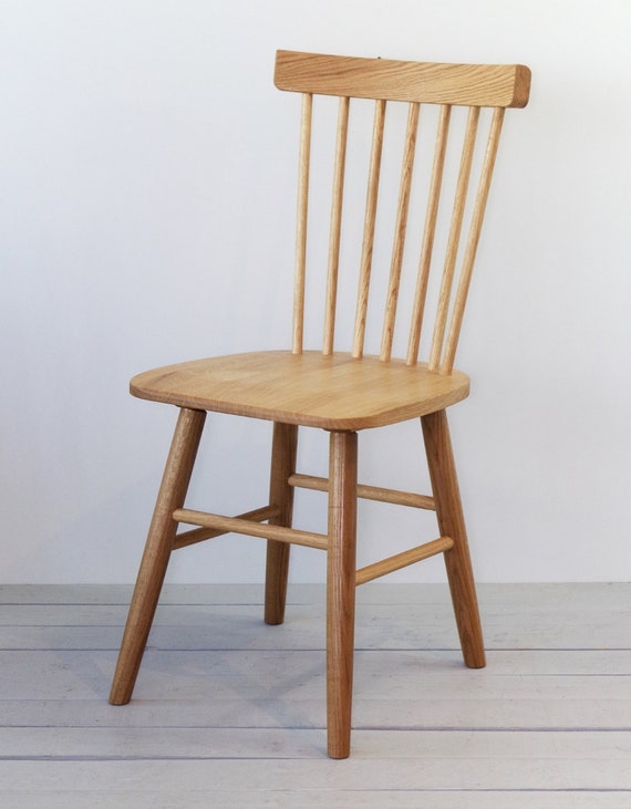 Set Of Two Solid Oak Wooden Chairs, Scandinavian Design Dining Chairs Uk