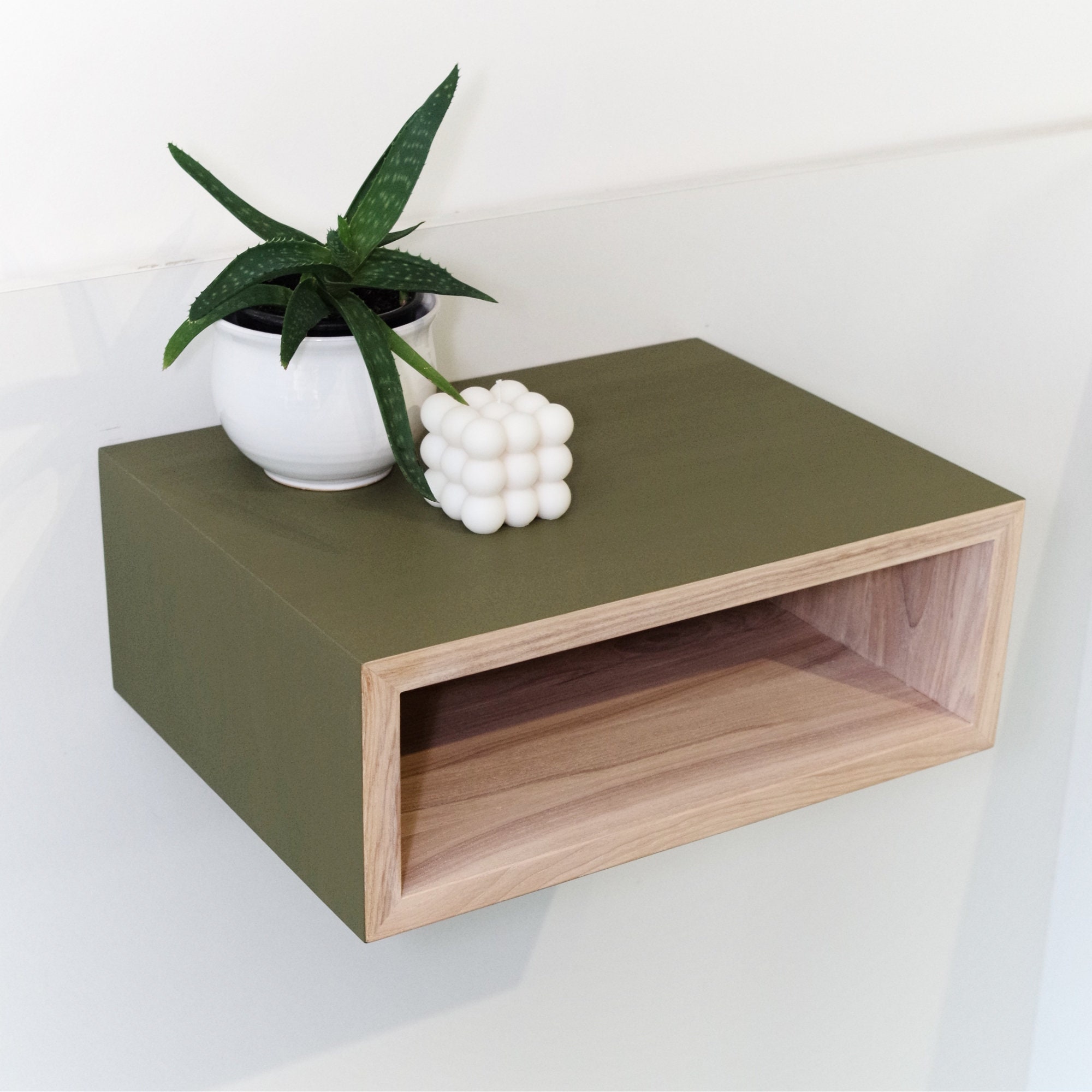 Floating shelf end sale table