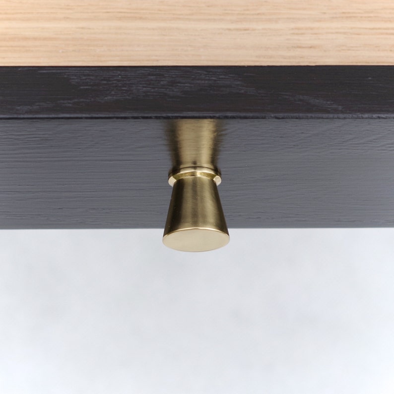 Black Bedside Table Mid Century Industrial Style Solid oak Etsy