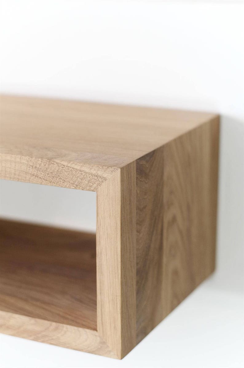 Solid Oak Shelf Nursery Shelves Floating Nightstand Etsy