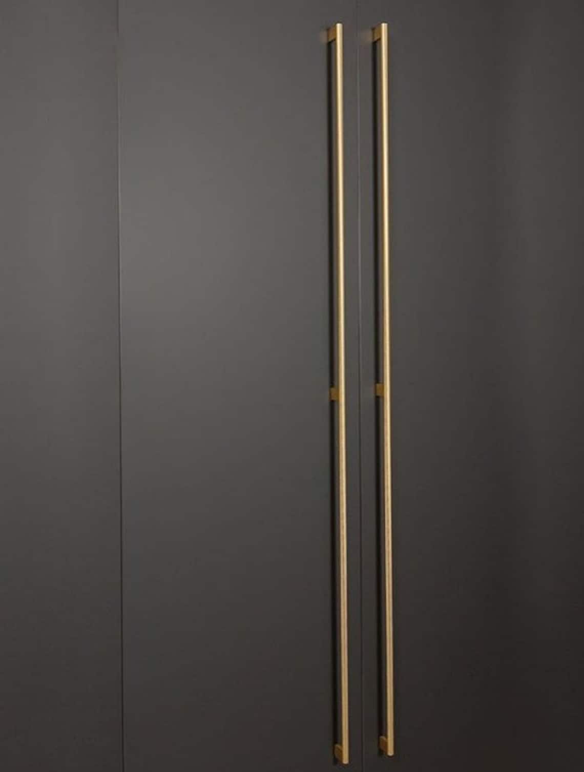 Very long Modern brass handle Wardrobe Door Handles Long Etsy