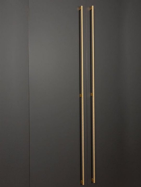 Very Long Modern Brass Handle Wardrobe Door Handles Long Etsy Canada