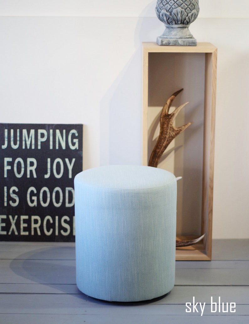 Round Pouf Round Velvet Ottoman Pouf Side Table Floor Etsy