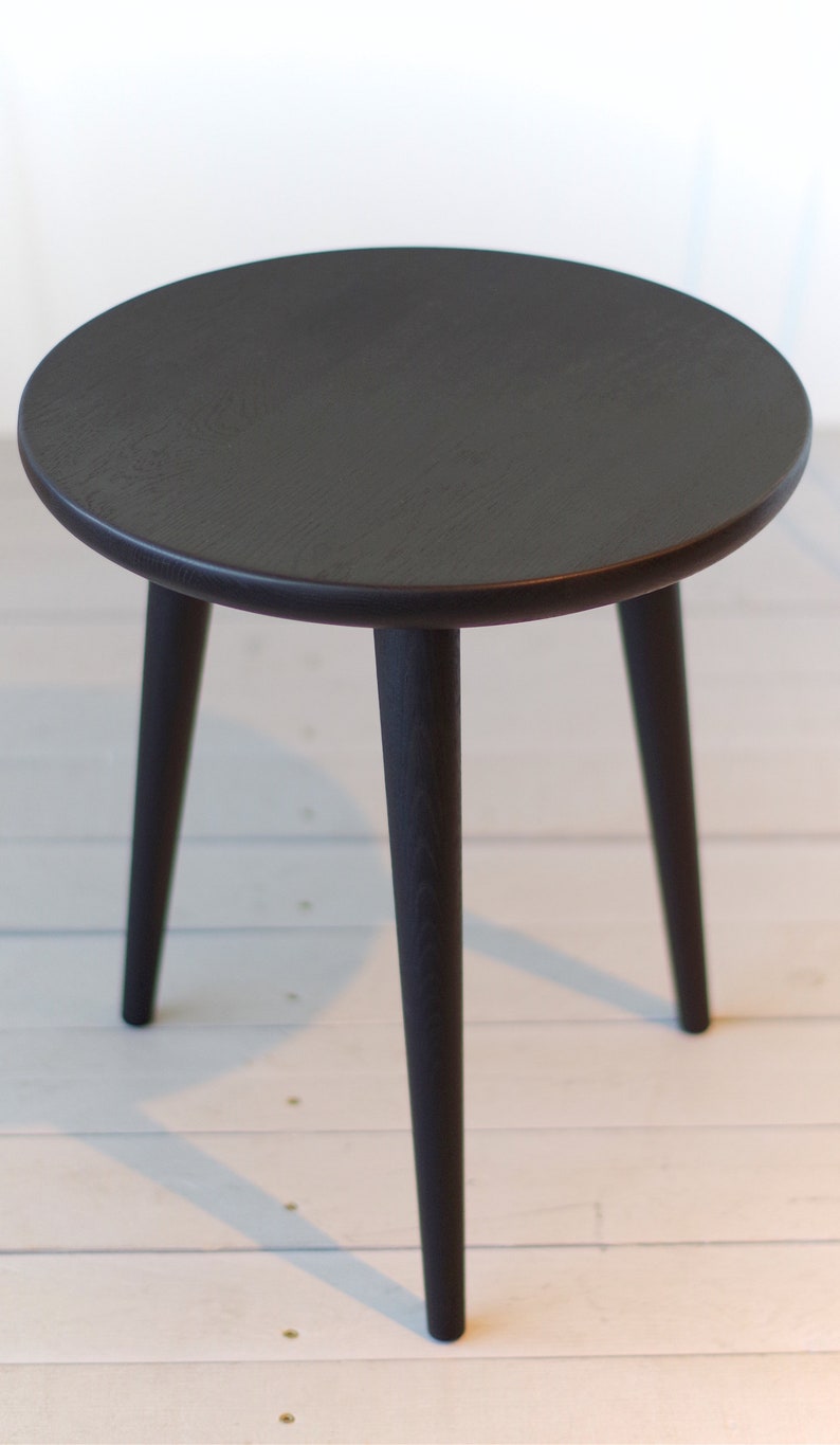 Black solid oak stools Small side table Side table Etsy