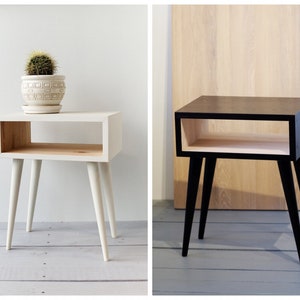 Black or white Nightstand | Mid Century Modern Furniture | Bedside | Scandinavian Style Bedroom furniture | White table | black table