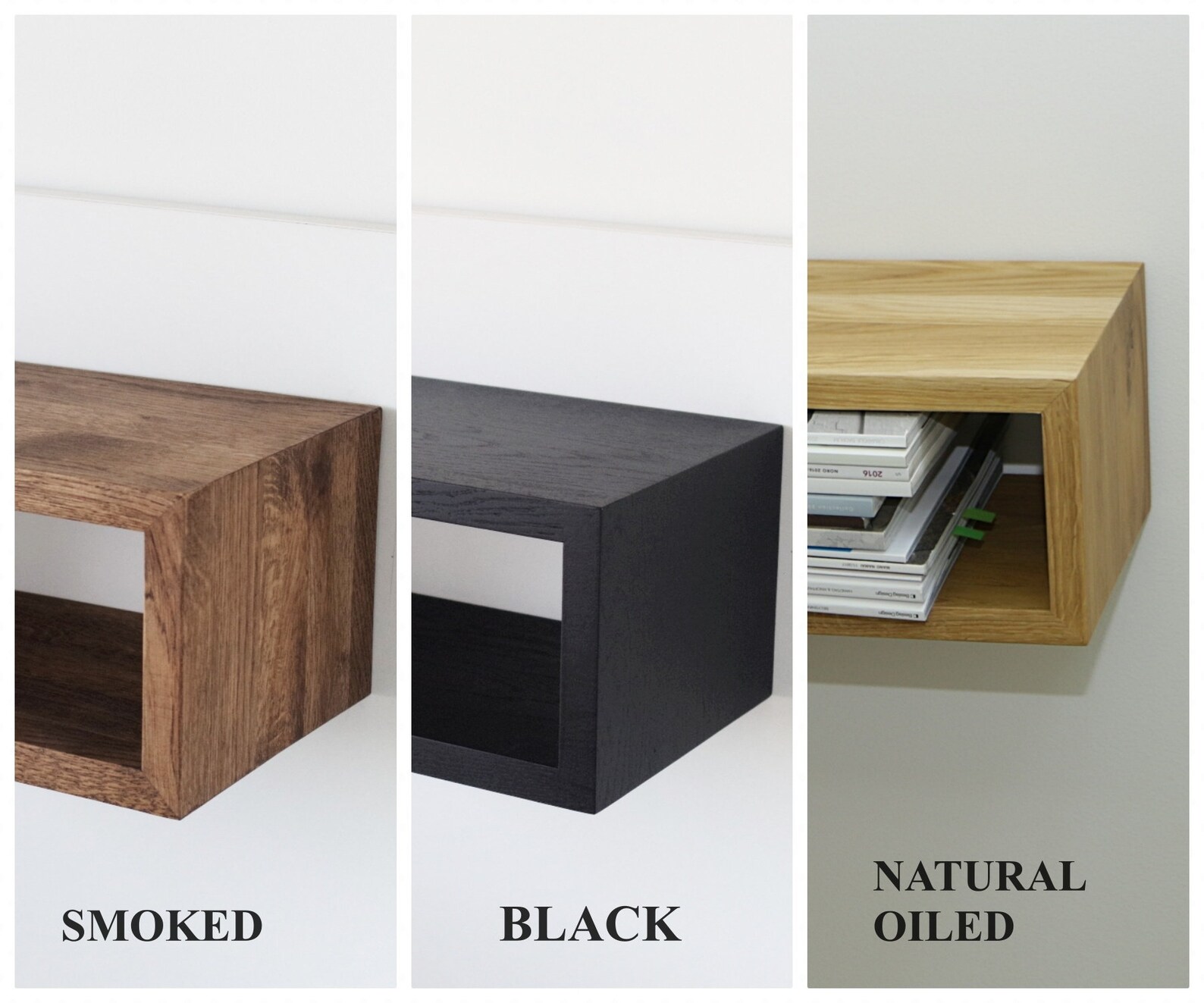 Solid Oak Wood Shelf Nursery Shelves Floating Nightstand Etsy