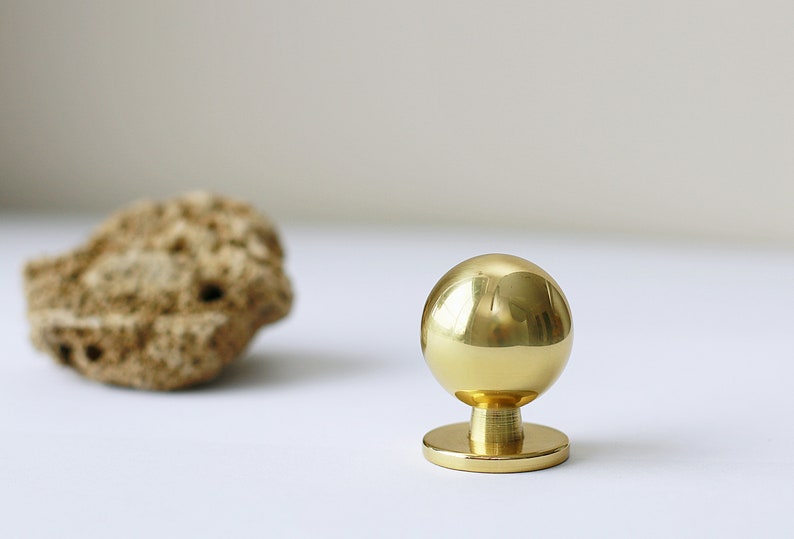 Modern Pulls Gold Knob Cabinet drawer knob Round knob Bedroom pulls Round Handles Furniture Hardware Black knob 339431-11 image 1