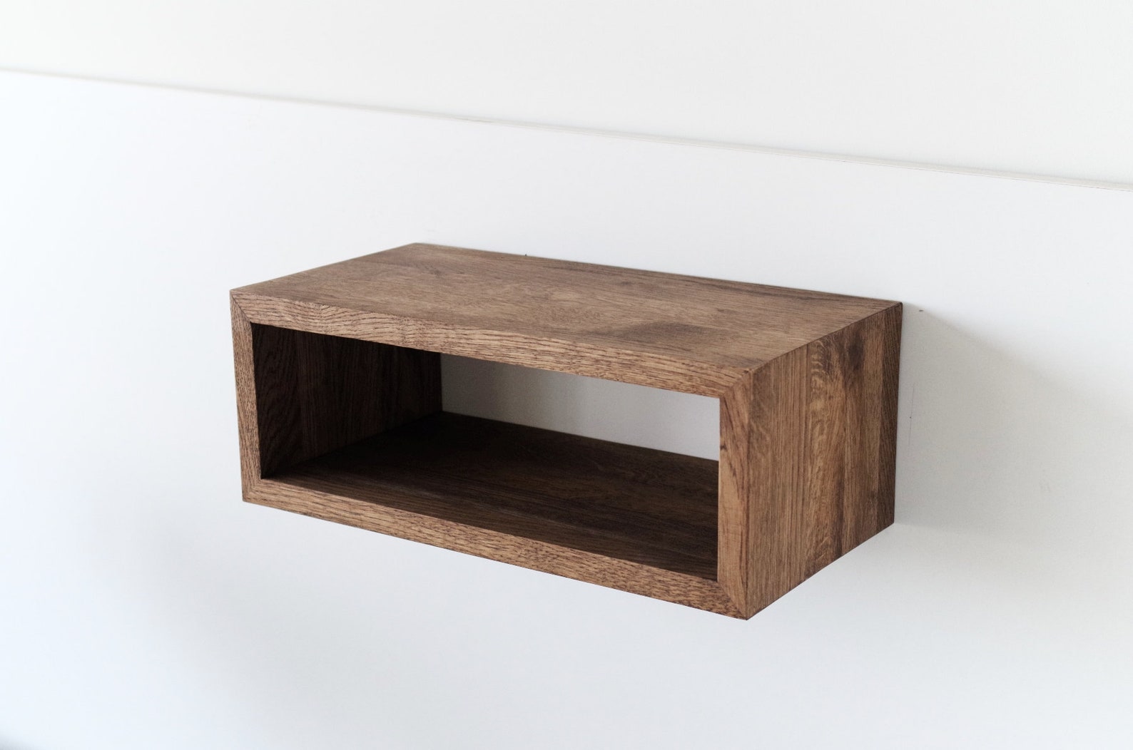 Solid Oak Wood Shelf Nursery Shelves Floating Nightstand Etsy Canada