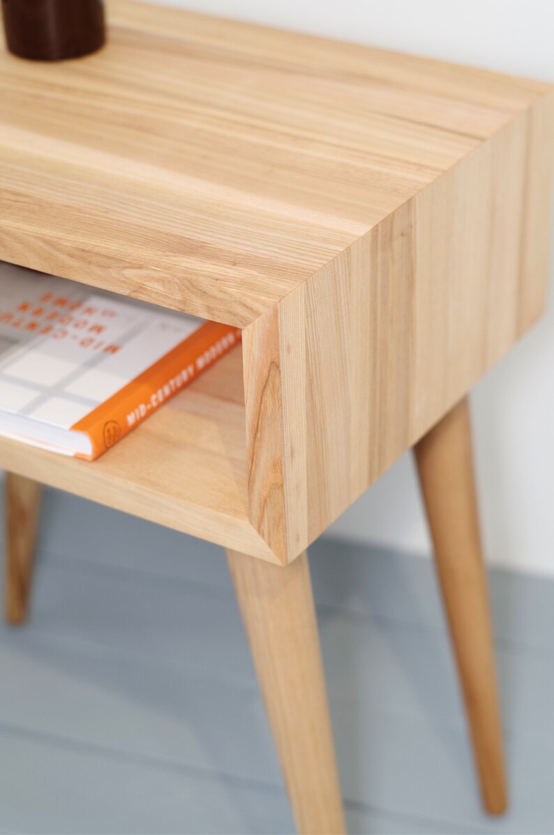 Japandi Style Nightstand Side Table End Table Ash Modern Etsy UK
