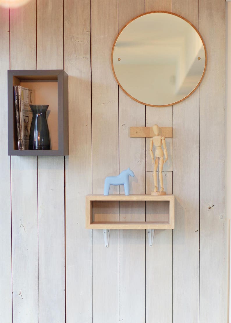 Solid Oak Shelf Nursery Shelves Floating Nightstand Etsy