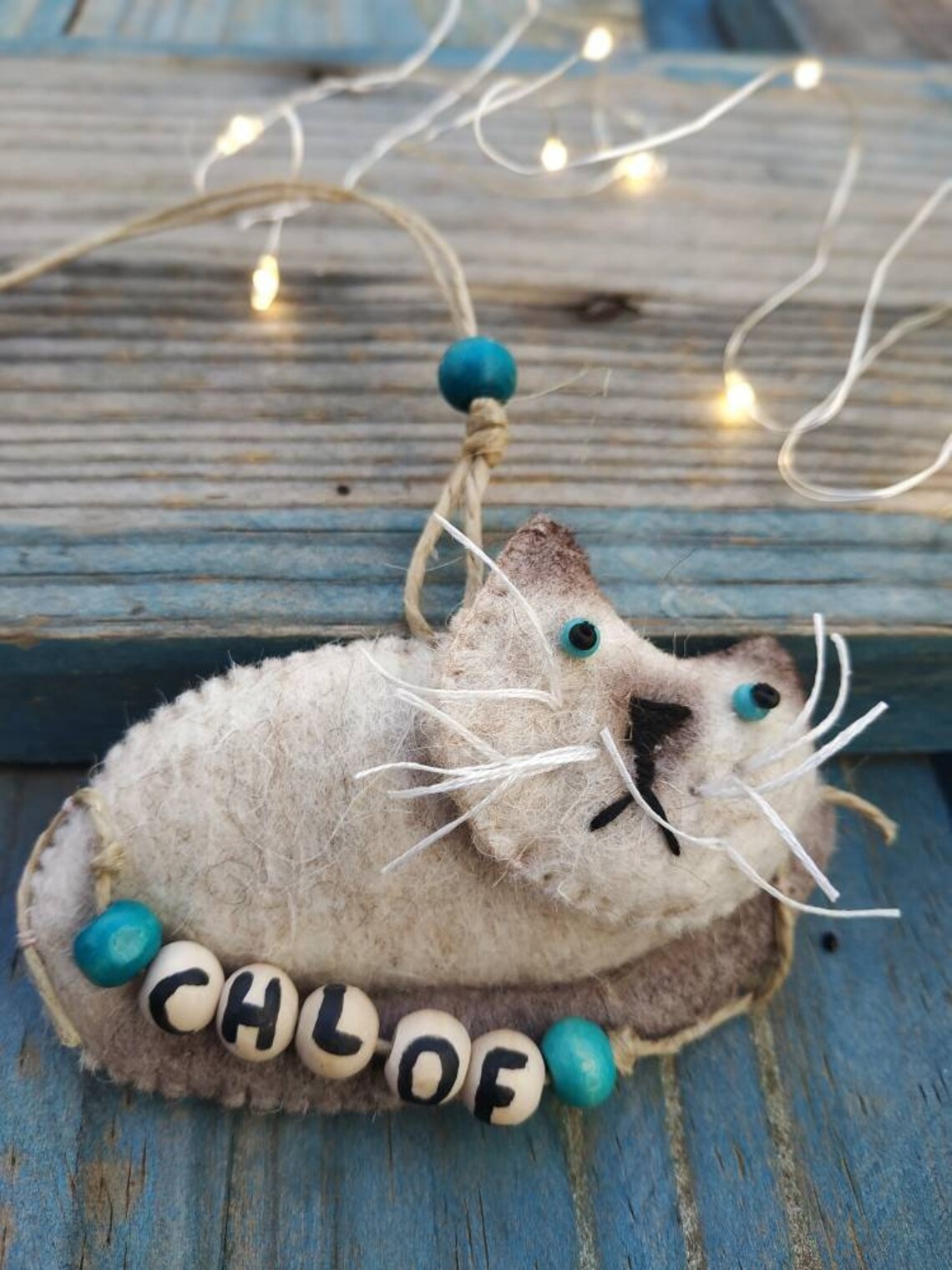 Hand Knit Alpaca Wool Christmas Ornament - Siamese Cat Arcadia Home main image 0