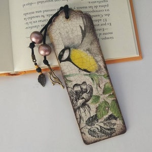Holz Vögel Decoupage Lesezeichen, Blumen Lesezeichen, Holz Lesezeichen, Buch Zubehör, decoupage Lesezeichen, Natur Lesezeichen