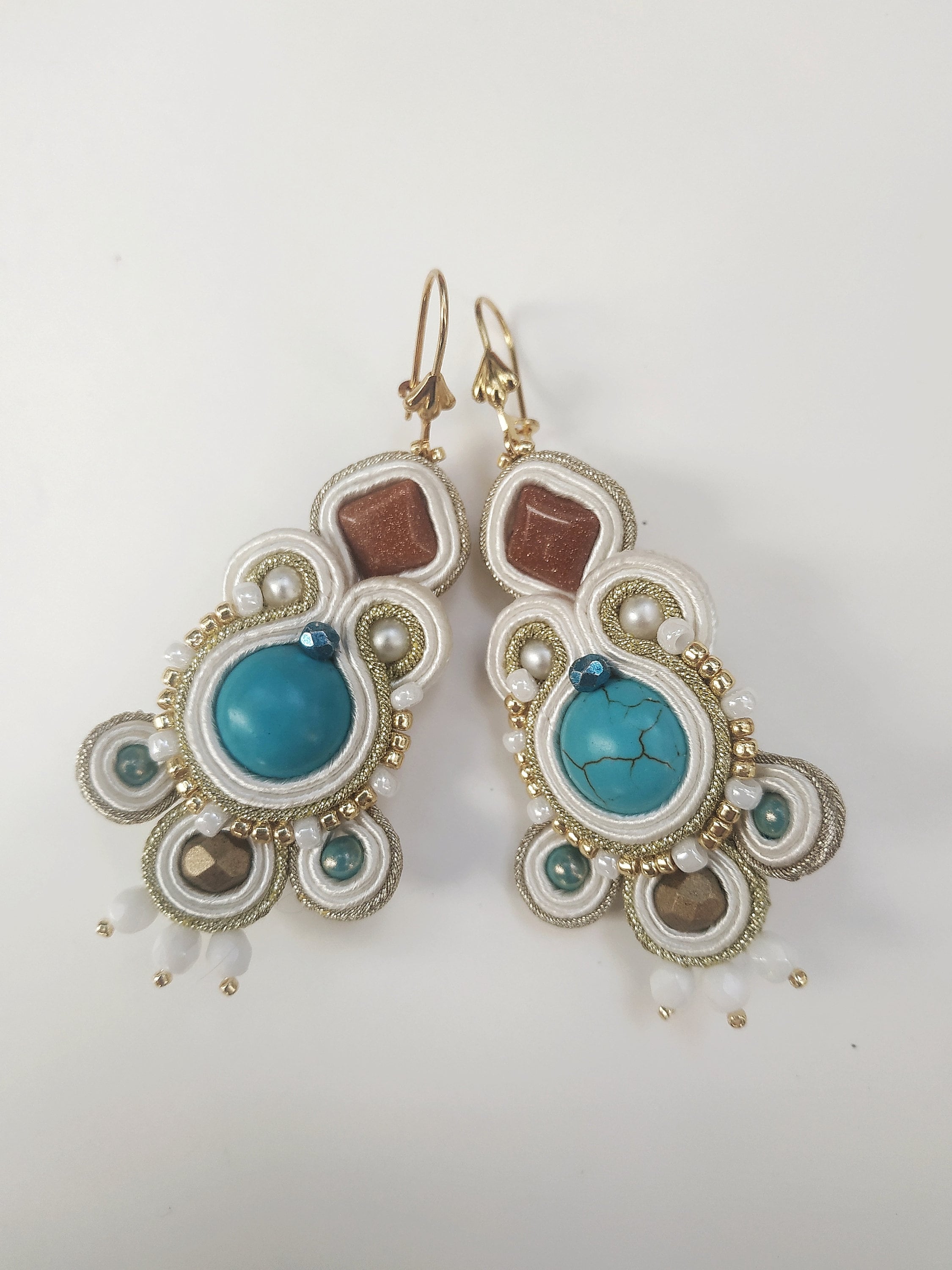 Pendientes novia boho chic Pendientes ibicencos turquesa | Etsy España