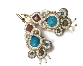 Pendientes boho Pendientes turquesa - México