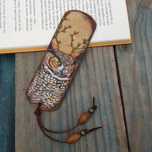 Owl wood bookmark, Birds animals bookmark, Ornithology bookmark, Owl barn, Bookish gift, Woodland bookmark, Gift for nature lover, Owl lover