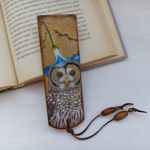 Owls wood bookmark, Birds animals bookmark, Ornithology bookmark, Owl barn, Bookish gift, Woodland bookmark, Gift for nature lover