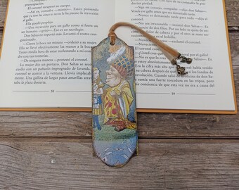 Alice in Wonderland Whimsical Bookmark, Alice Queen of Hearts Wood Bookmark, Literary bookmark, Tea party favor, Bookish gift for birthday