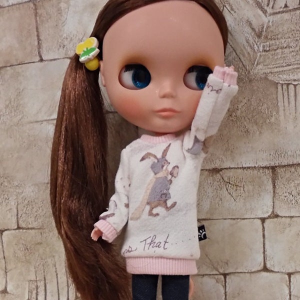 blythe clothes,Top t-shirt winter rabbit