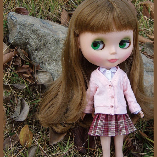PDF Sewing Pattern for 12" blythe, momoko, pullip, dal Doll Clothes - cardigan set
