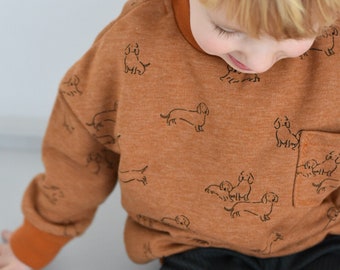 Sweatshirt Dackel Kinder Baby mitwachsend Pullover Basic Größenwahl personalisiert