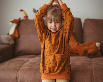 Sweatshirt with pocket children's baby growing sweater dress