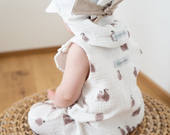 Baby romper growing with penguins muslin size choice romper