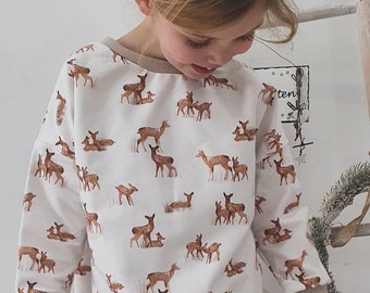 Sweatshirt deer children's baby growing sweater basic choice of sizes personalized