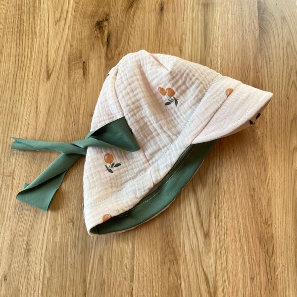 Baby Mütze mitwachsend Clementinen Musselin Größenwahl