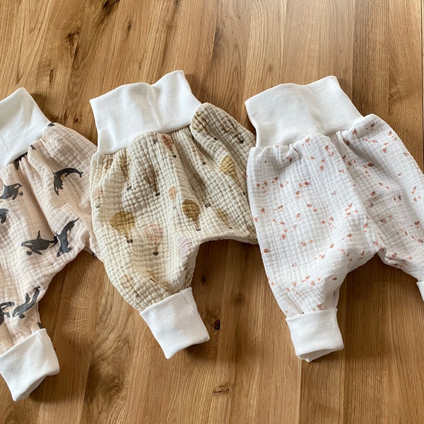 Baby Sommer Pumphose Musselin mitwachsend Farbwahl