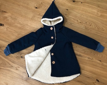 Wool walk pointed jacket wool coat baby children 74-140 wool walk coat color choice winter model teddy plush size choice personalized