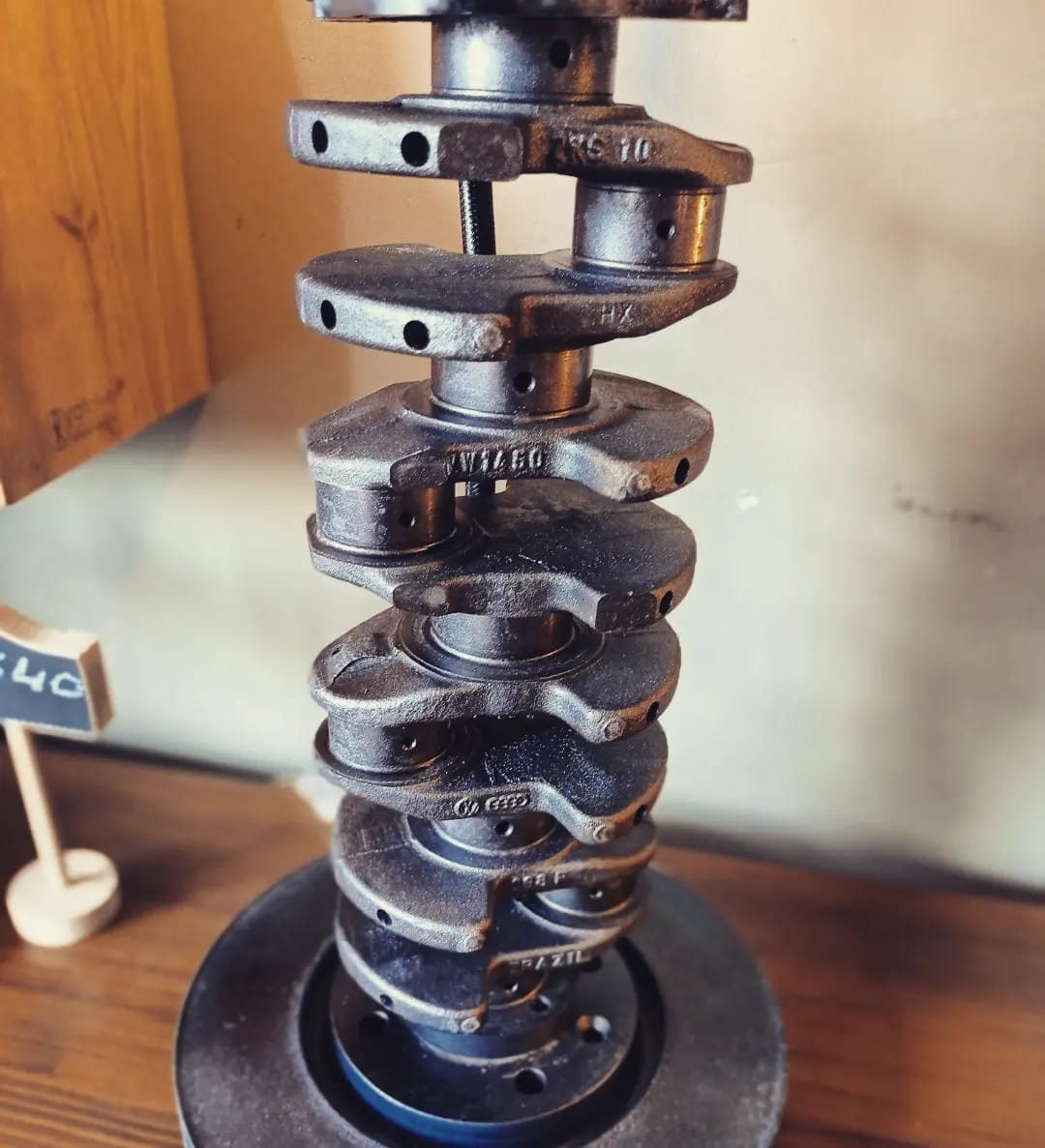 Industrial Table Lamp Crafted From Crankshaft Etsy UK
