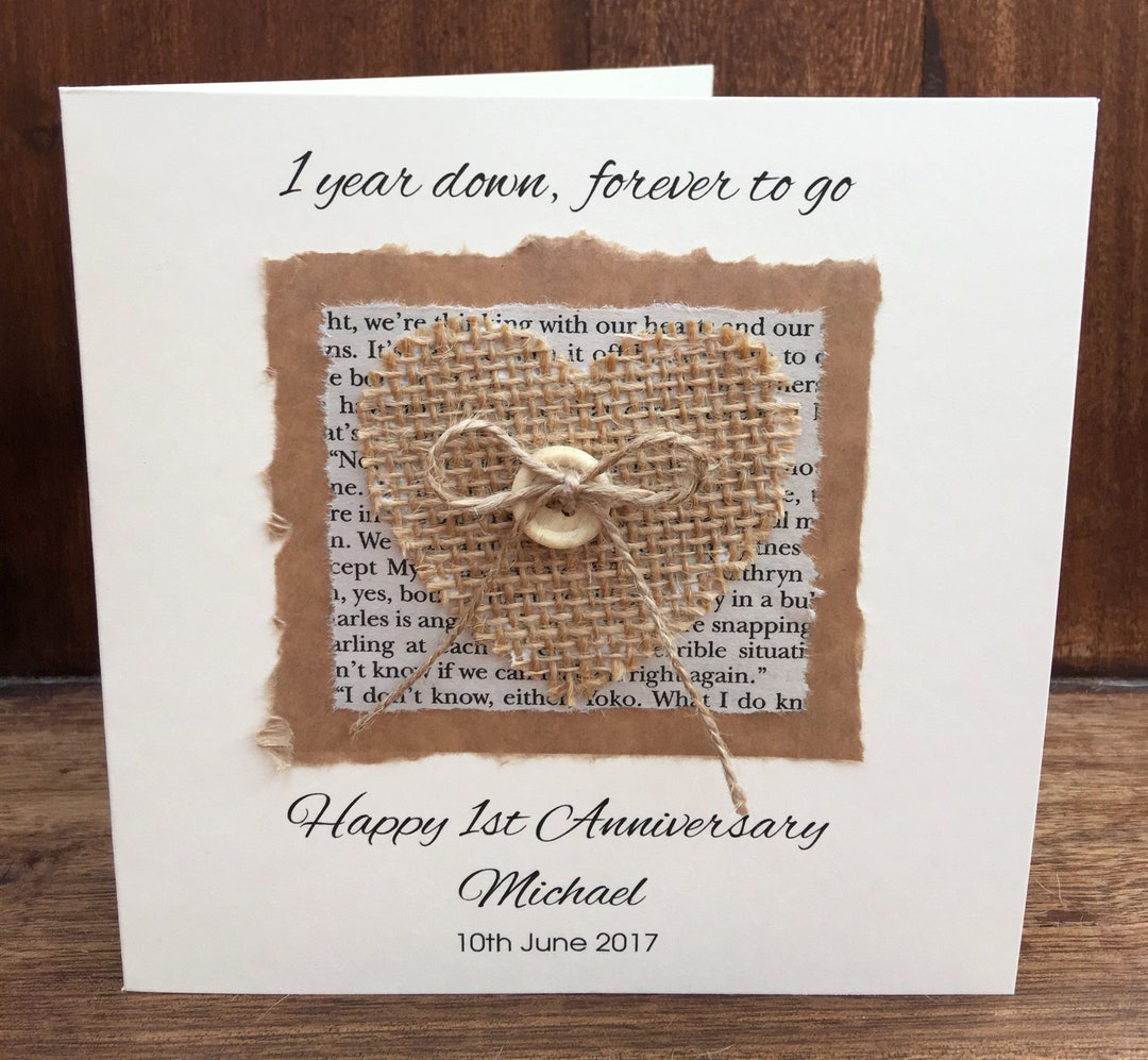 Personalised 1st First Wedding Anniversary Card - Etsy