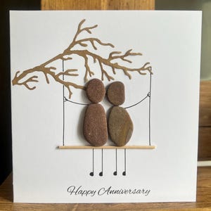 Biglietto di auguri di buon anniversario di Pebble Art