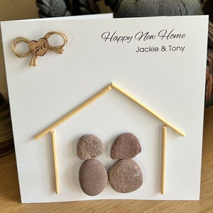 Handgemachte personalisierte New Home Pebble Art Karte Umzug Haus Haus