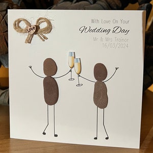 Personalised Pebble Art Wedding Card