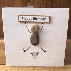 Cartão de arte de seixo de feliz aniversário