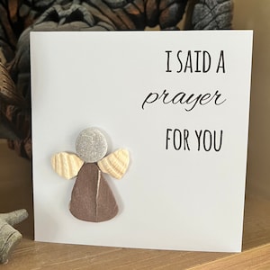Handmade Pebble Art Card Angel Sympathy