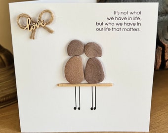 Pebble Art Card Friends Anniversary Love