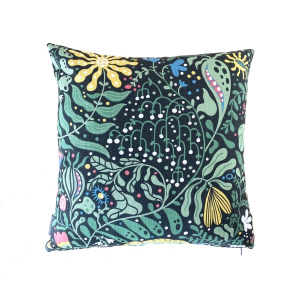 Belle housse de coussin scandinave suédois rétro nordique vintage Boho | Noir