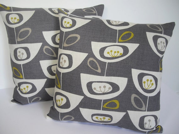 John Lewis Cushion Cover//16/"x16/"// Skandi style SEEDHEADS Fabric,Slate
