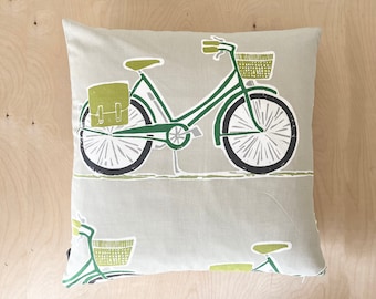 Lovely Bicycle Bike retro vintage fabric Bohemian Large 20" x20" cushion cover