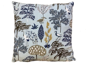 Lovely Scandinavian Scandi Swedish Nordic Mid Century retro vintage fabric  cushion / cover - Blue