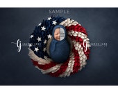 Newborn digital background backdrop America American Flag USA US wrap stars fluff unique transparent transparency composite png pop boy girl